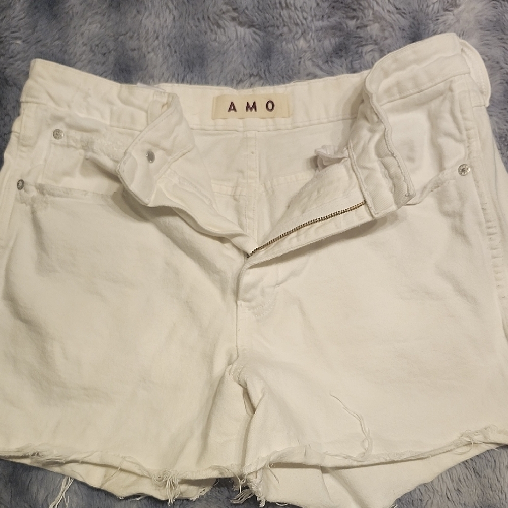 AMO Women's Crisp White Jean Shorts